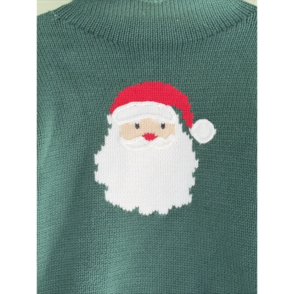 Mudpie Mud Pie Green Turtleneck Santa Claus Holiday Christmas Sweater Baby 12-18